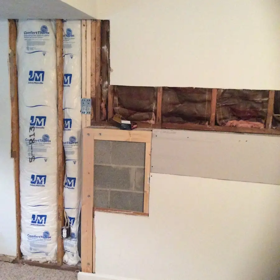 Wall insulation replacement during Basement Flood Cleanup in Mountlake Terrace